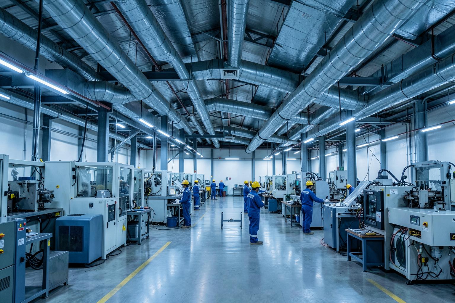 Manufacturing environment served by Premier Aircon Systems HVAC systems